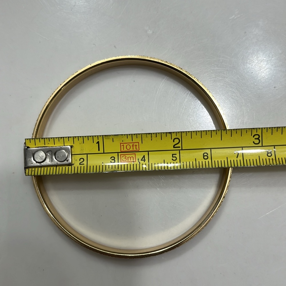 MONET vintage gold tone bangle bracelet. Solid. Exc condition. Beautiful sparkle - Picture 2 of 6
